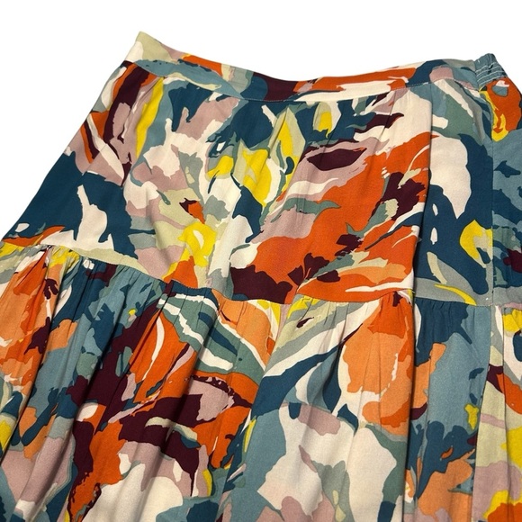 Soft Surroundings Kara Floral Midi Tiered Tropical Flowy Abstract Skirt Sz Med - Picture 7 of 12